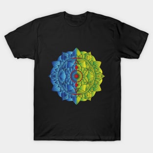 Blue Green Mandala T-Shirt